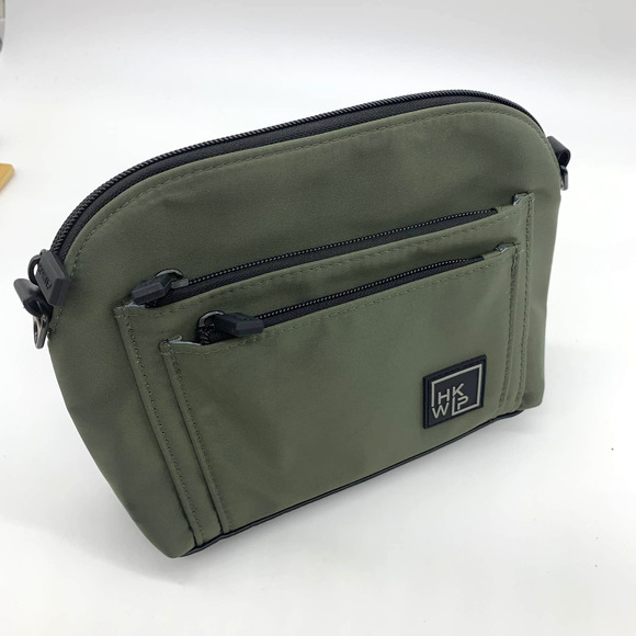 IHKWIP Triple Zip Crossbody w/ Removable Card Case Green Military Olive - Picture 7 of 11